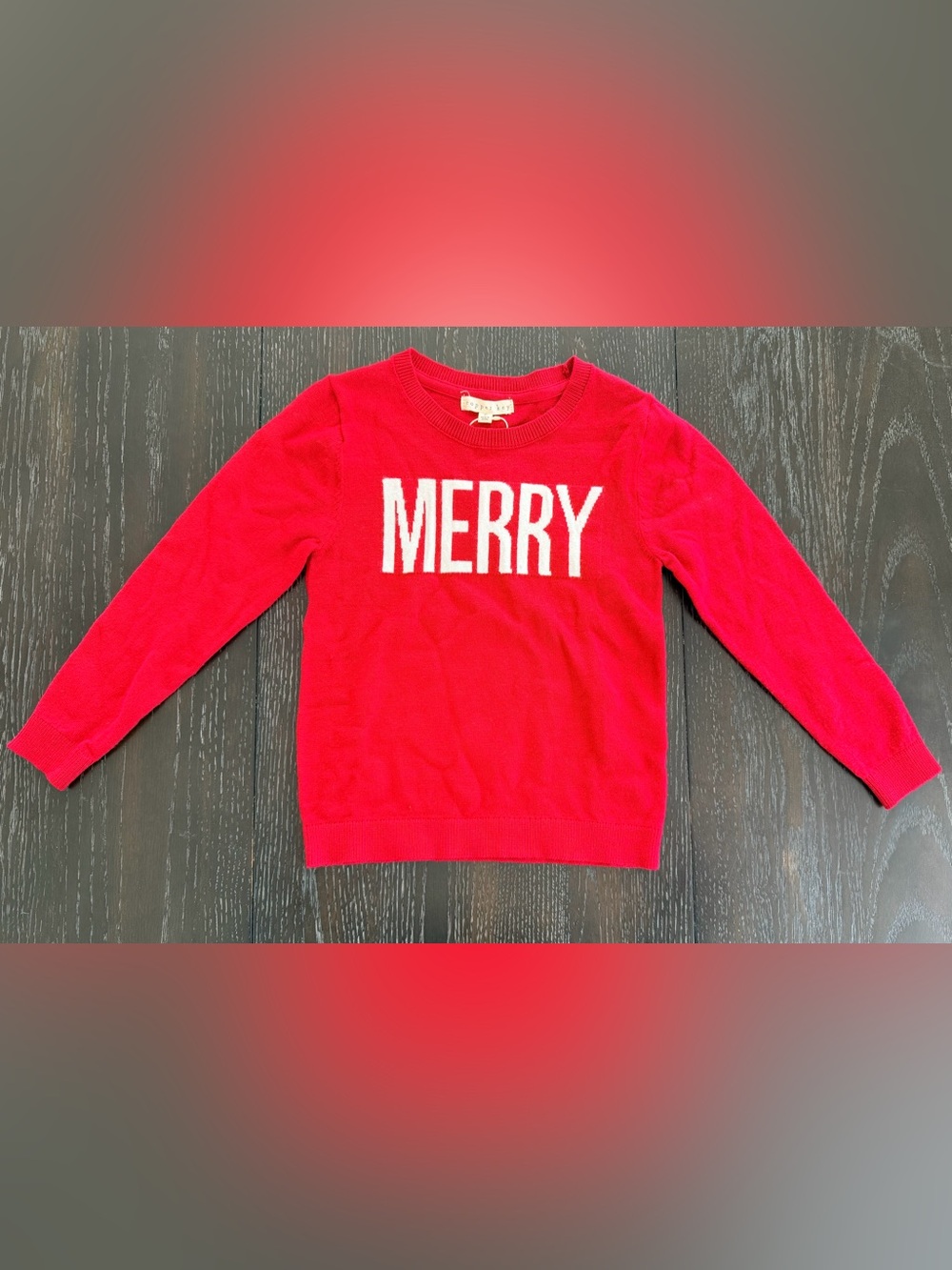 Copper Key Red 'MERRY' Knit Sweater Kid 6